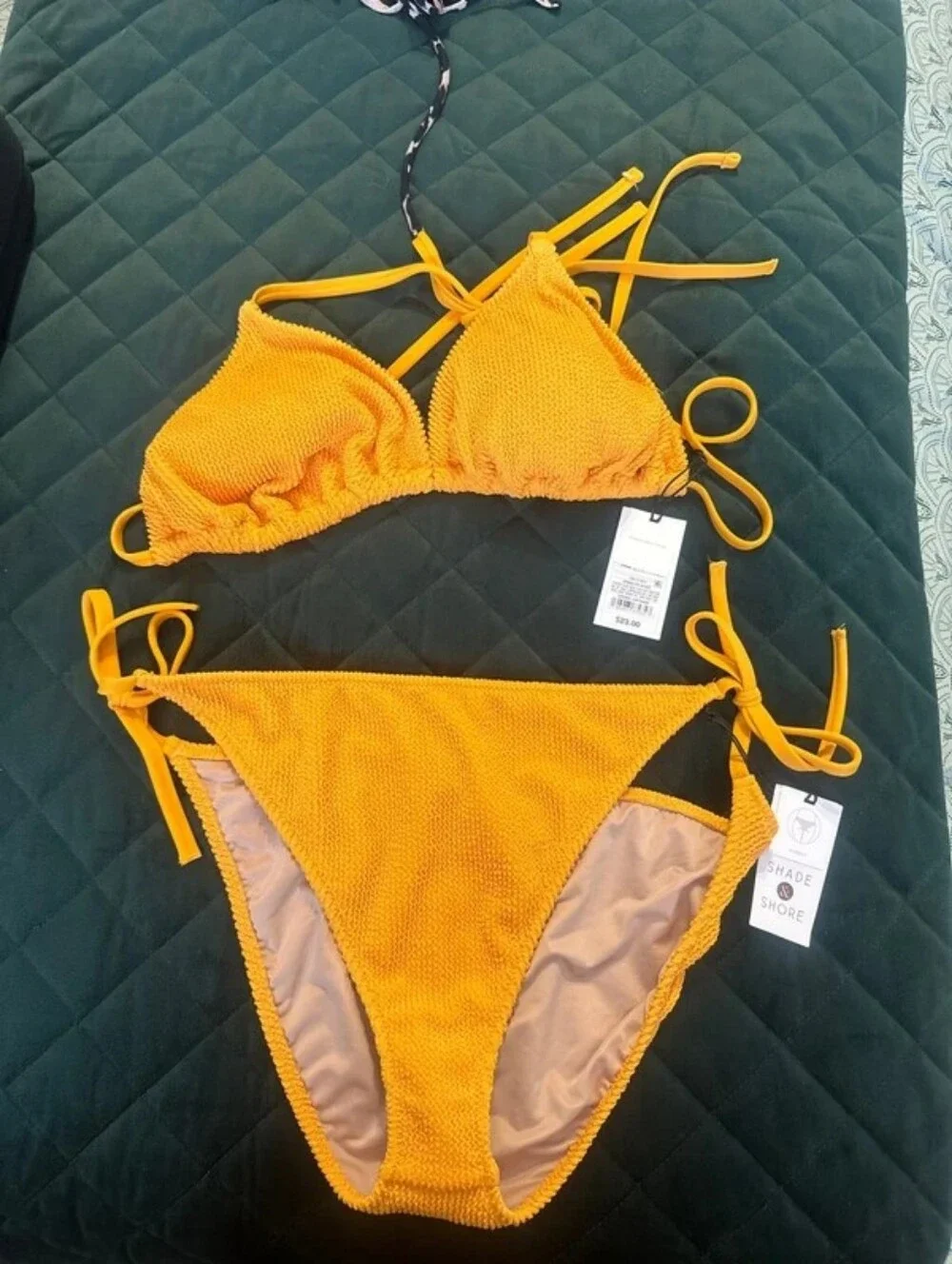 Shade & Shore Deep Emerald Triangle Bikini Set